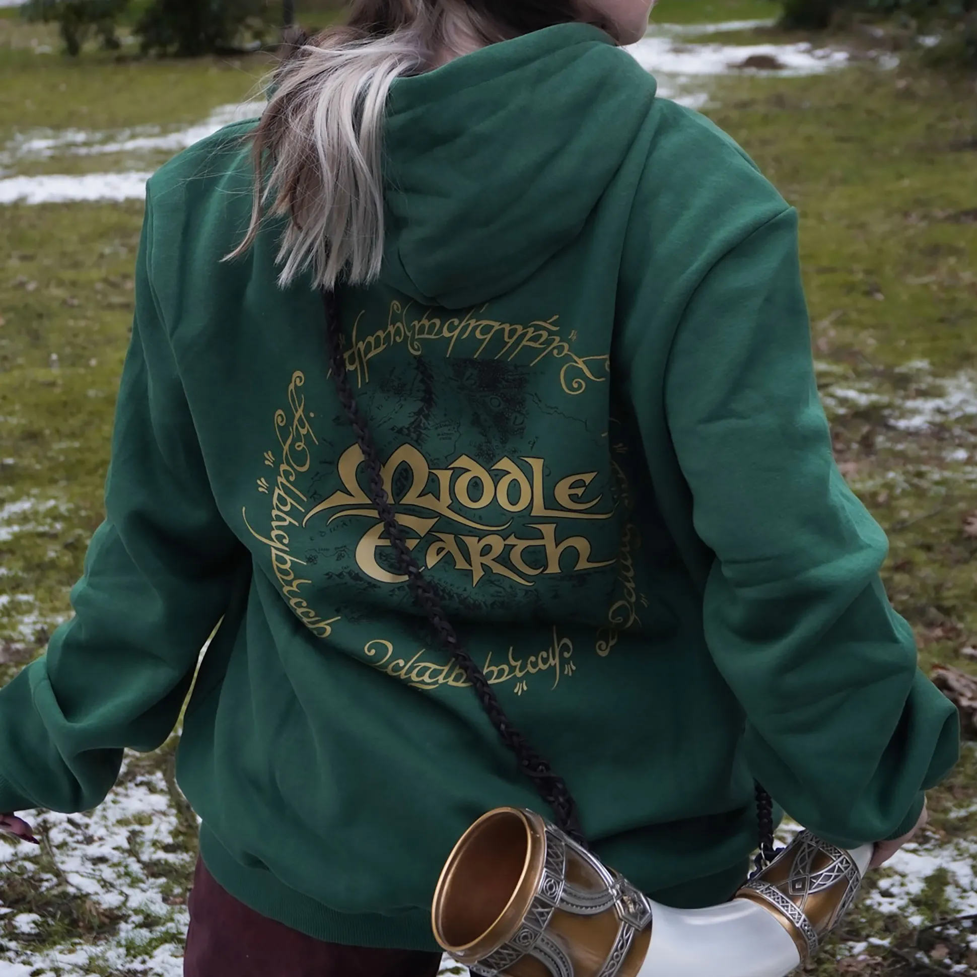 The Lord of the Rings - Midden-aarde groene hoodie met rits