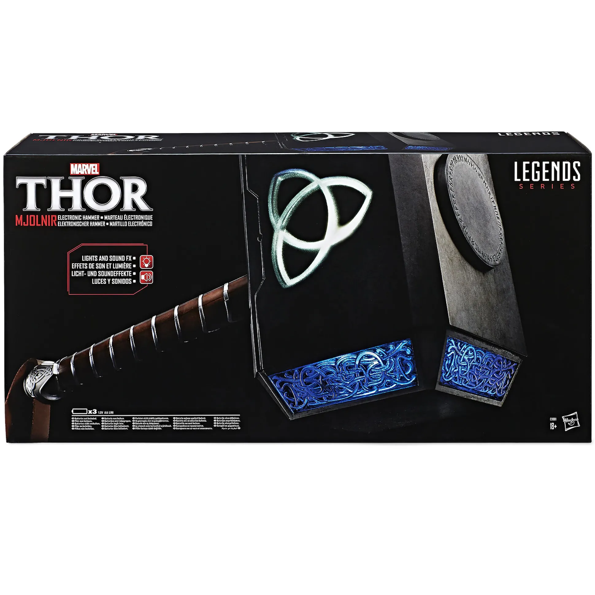 Thor - Mjölnir hamer-replica met licht en geluid
