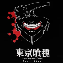 Tokyo Ghoul - Bloed Gevulde Masker T-Shirt Zwart