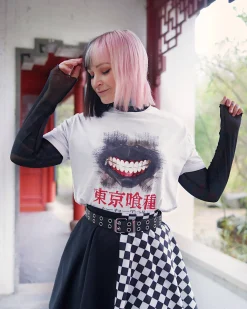 Tokyo Ghoul - Geschraapt Masker T-Shirt wit