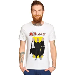 Tokyo Revengers - Geel Vierkant Logo T-shirt wit