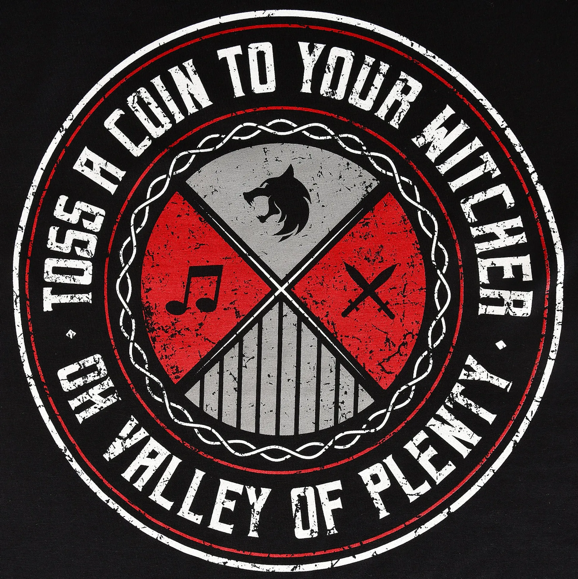 Toss a Coin T-Shirt voor Witcher Fans Zwart