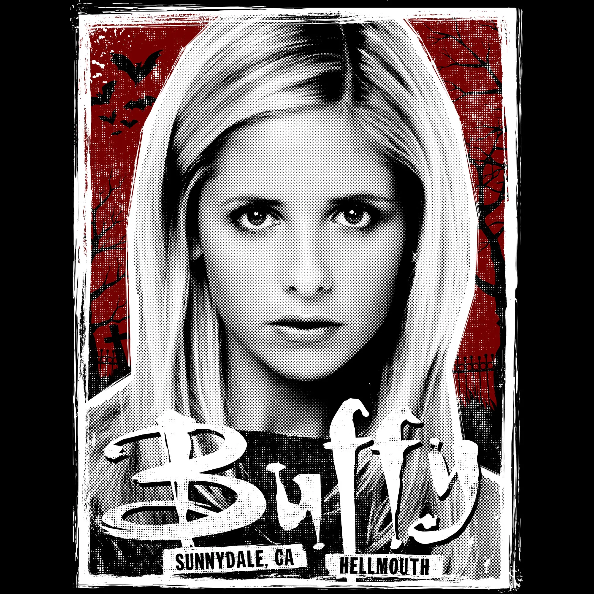 Vampierjager T-shirt voor Buffy fans Zwart