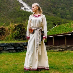Viking Jurk Lagertha beige-rood