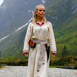 Viking Jurk Lagertha beige-rood