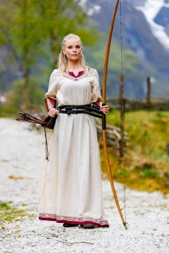 Viking Jurk Lagertha beige-rood