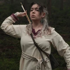 Viking Jurk Lagertha beige-rood