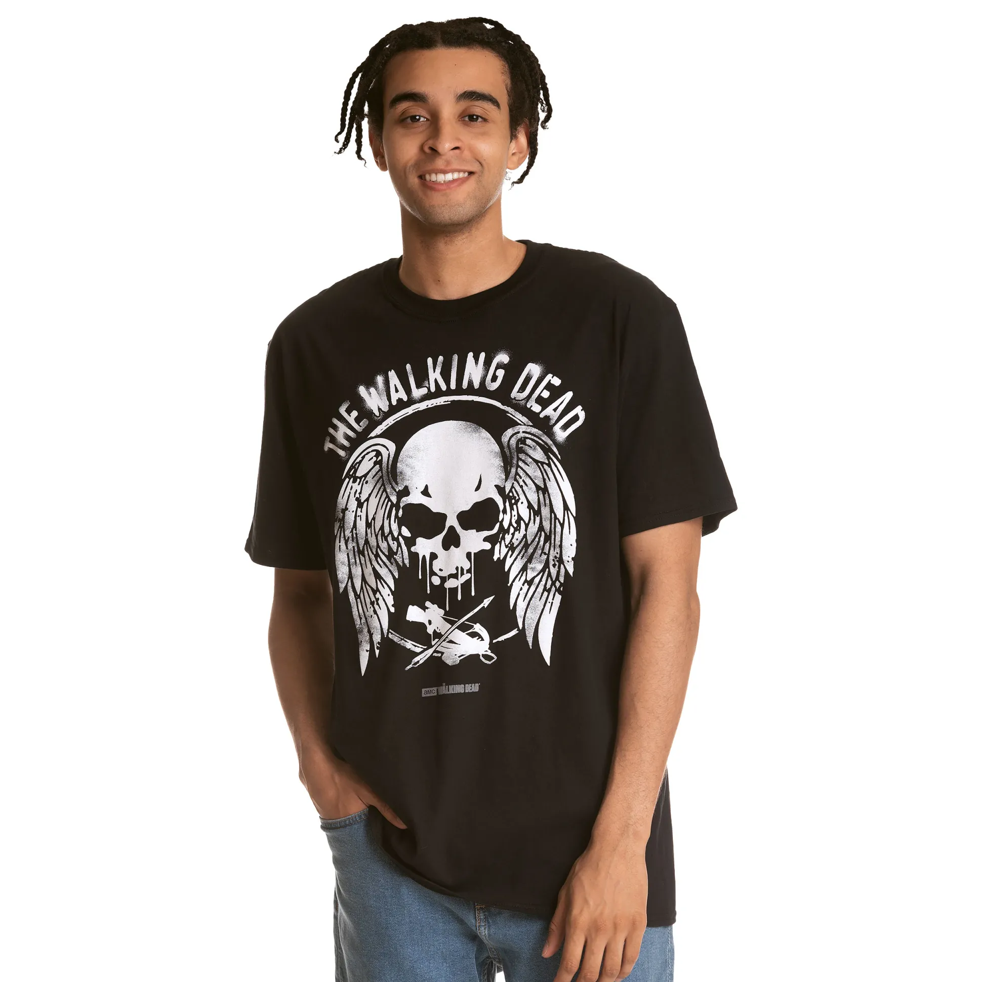 Walking Dead - Wings and Skull T-shirt zwart