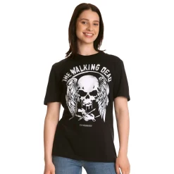 Walking Dead - Wings and Skull T-shirt zwart