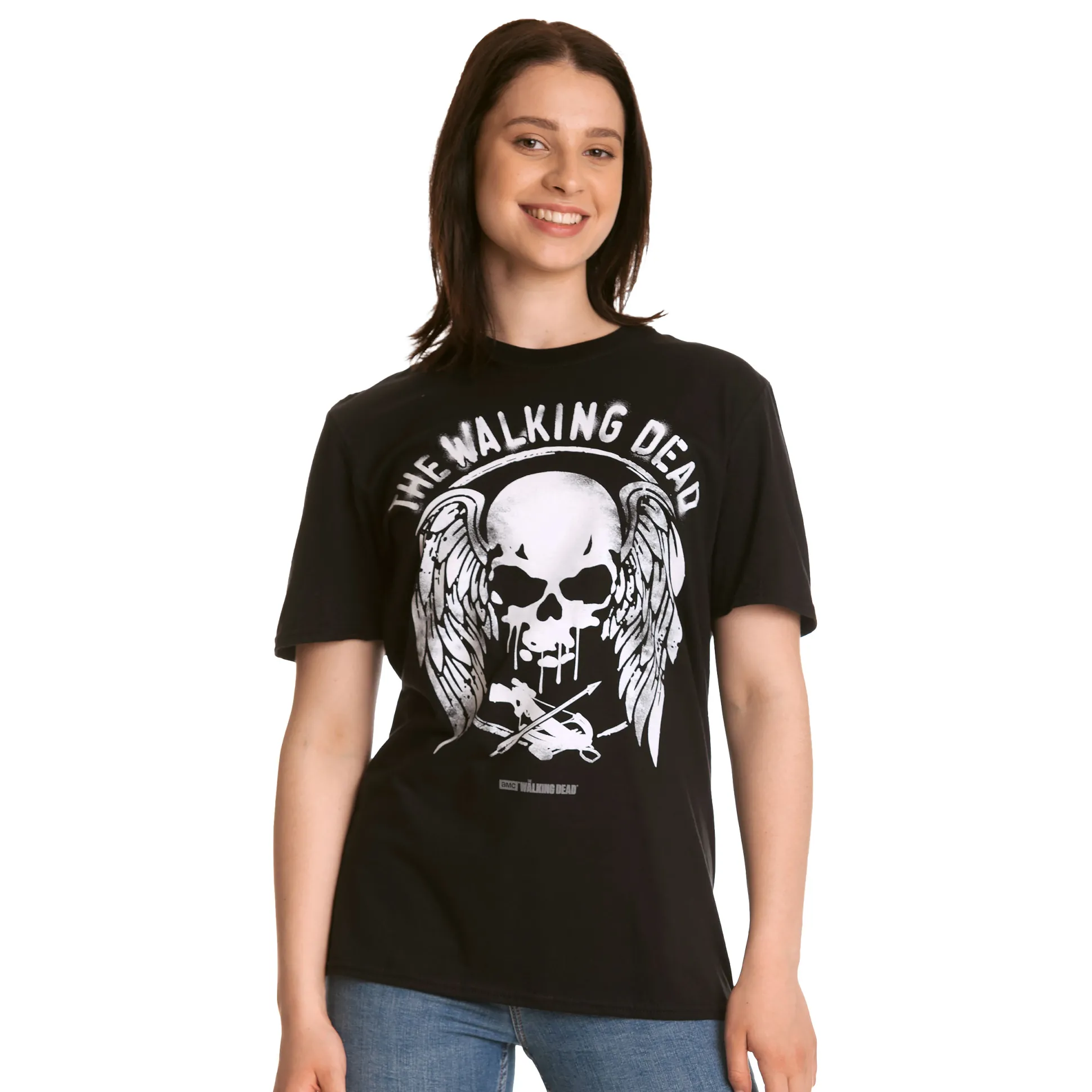 Walking Dead - Wings and Skull T-shirt zwart