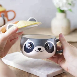 Wasbeer Kawaii Beker met Deksel voor Anime Fans