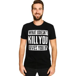Wat je niet doodt, geeft je XP zwart T-shirt