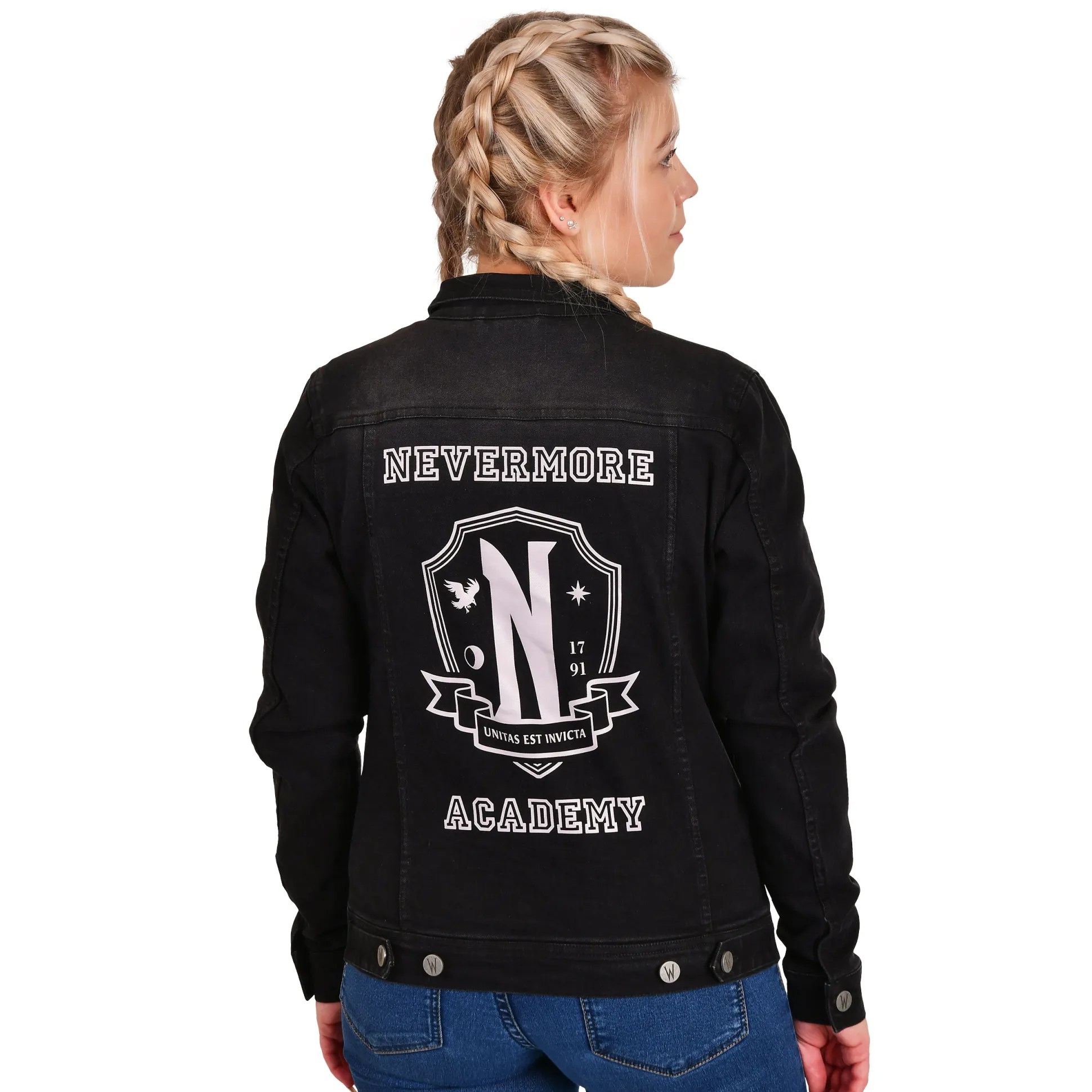 Wednesday - Nevermore Academy Spijkerjack Zwart