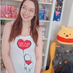 Winnie de Poeh - Time Flies Dames Tanktop Wit