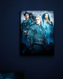 Witcher - Ciri, Yennefer & Geralt Wandbeeld met licht