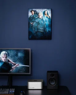 Witcher - Ciri, Yennefer & Geralt Wandbeeld met licht