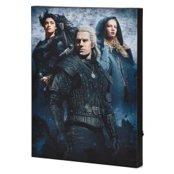 Witcher - Ciri, Yennefer & Geralt Wandbeeld met licht