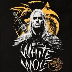 Witcher - Geralt White Wolf T-shirt zwart