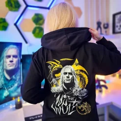 Witcher - Geralt Witte Wolf Hoodie Zwart