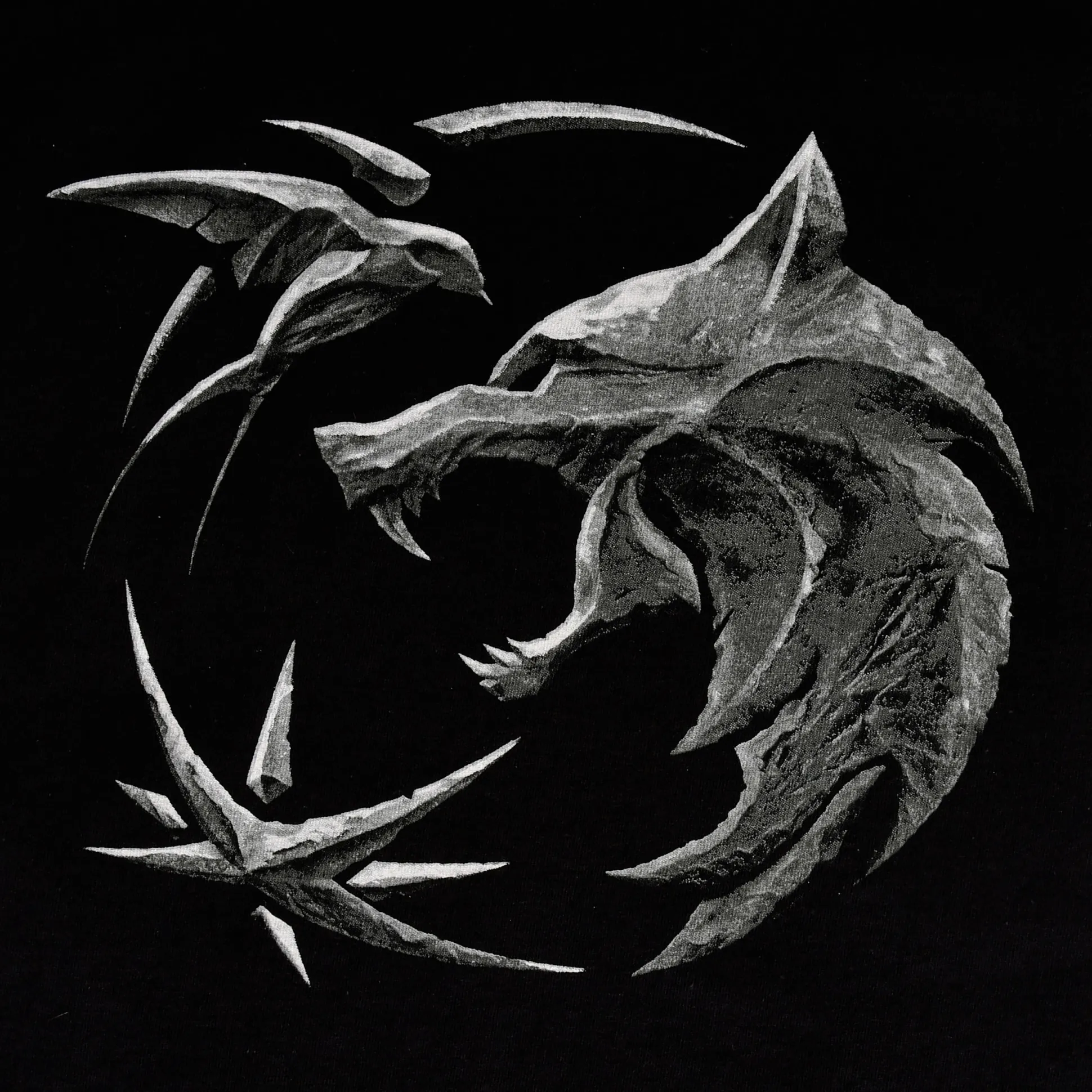 Witcher - Wolf Embleem T-Shirt Zwart