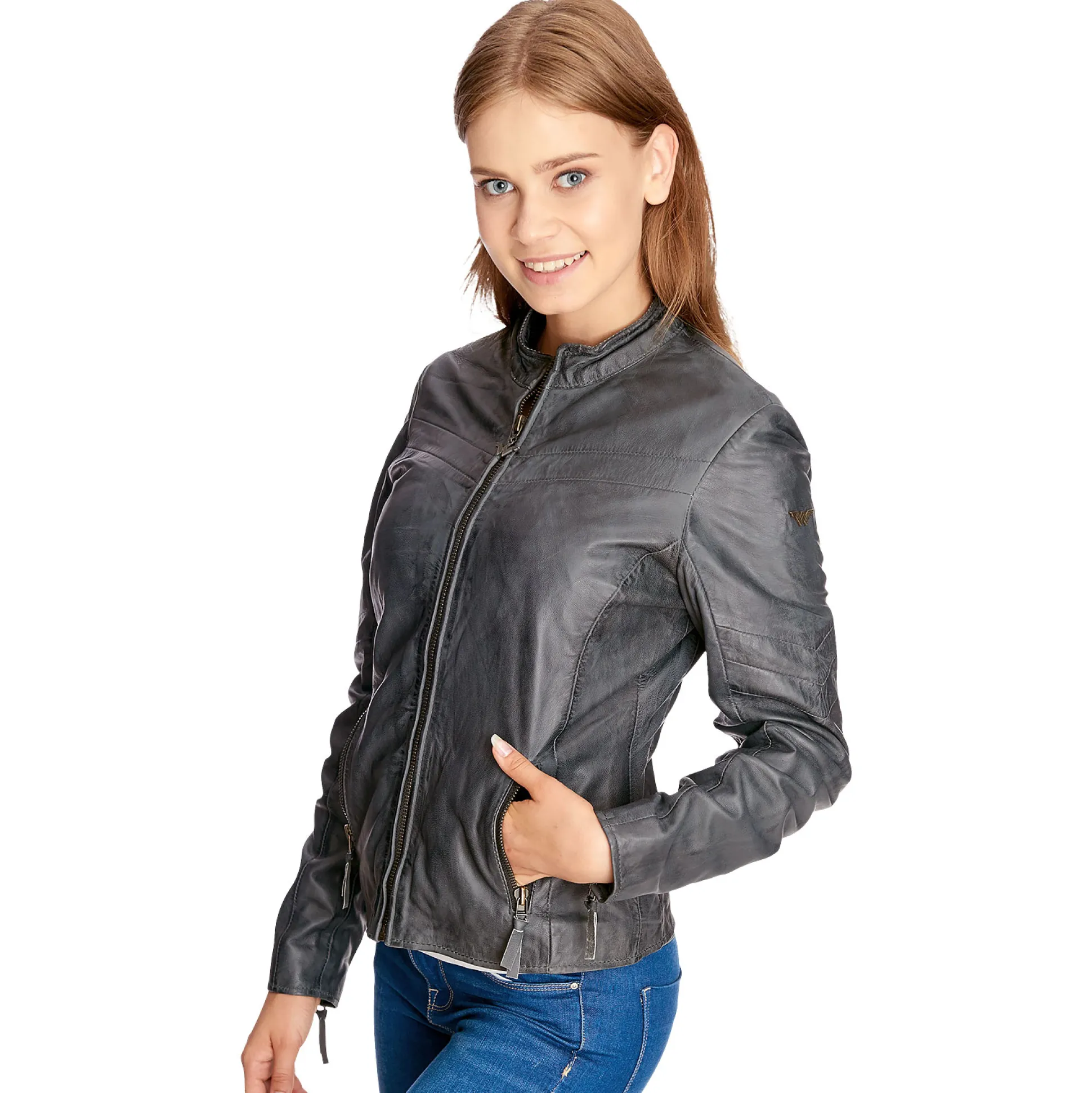 Wonder Woman - Logo Leren Jas Grijs