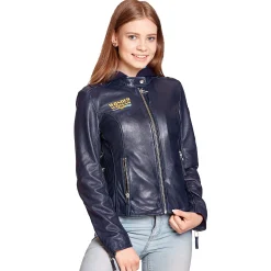 Wonder Woman - Logo Leren Jas met Capuchon Blauw