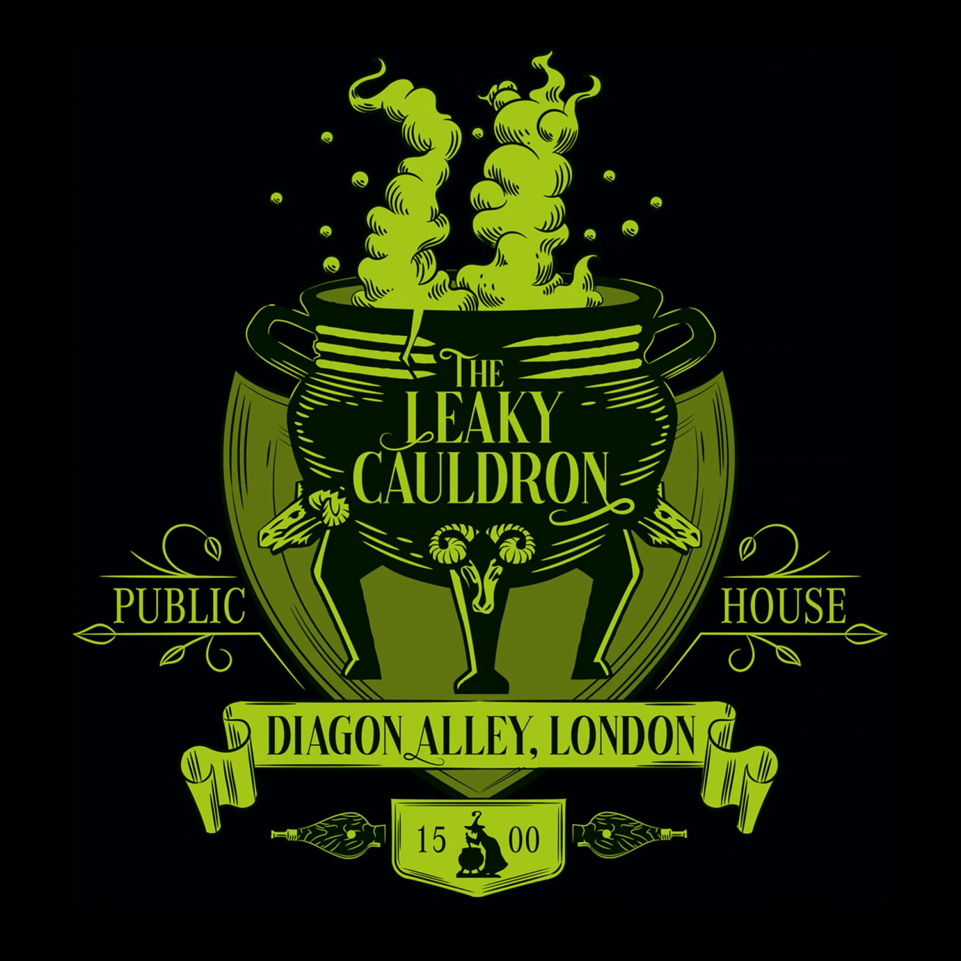 Zwarte T-Shirt Lekkende Ketel - Harry Potter